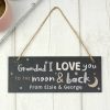 Personalised / Experience | Temptation Gifts Personalised 'To The Moon And Back Hanging Slate Plaque'