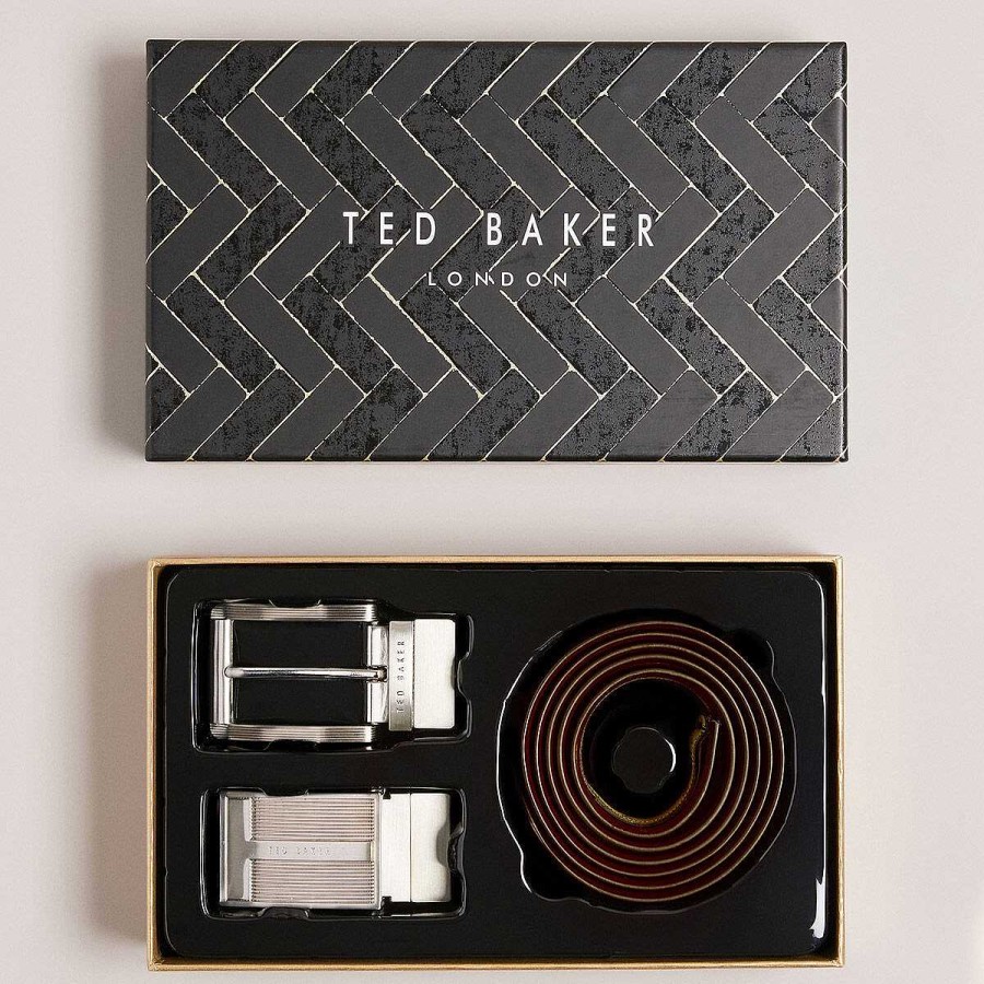 Other Accessories | Ted Baker Ted Baker Newbey Brown Leather Belt In A Box