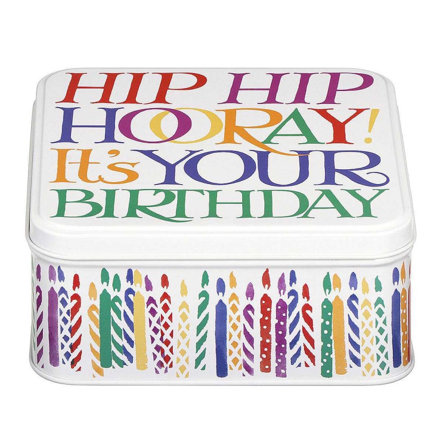 Gift Boxes | Emma Bridgewater Emma Bridgewater Rainbow Toast 'Birthday' Medium Square Tin