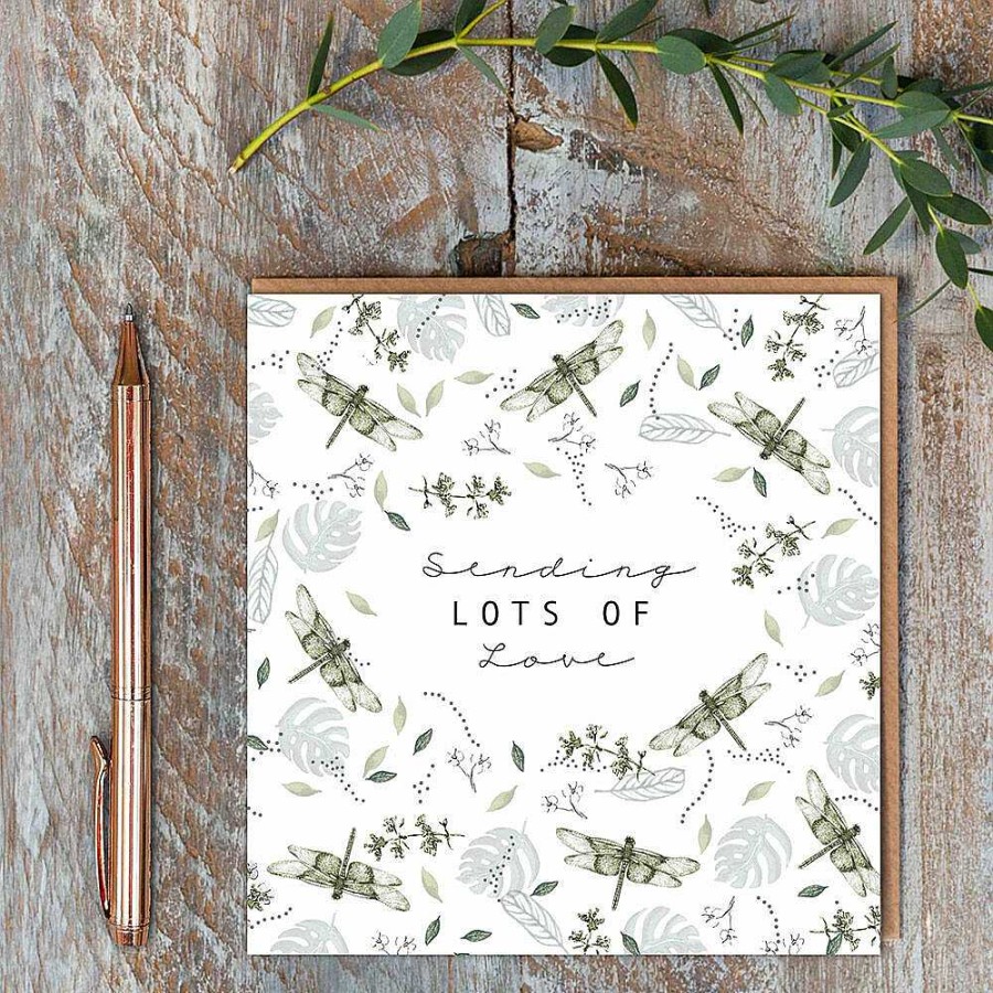 Sympathy | Toasted Crumpet Toasted Crumpet Dragonflies White 'Sending Lots Of Love' Card