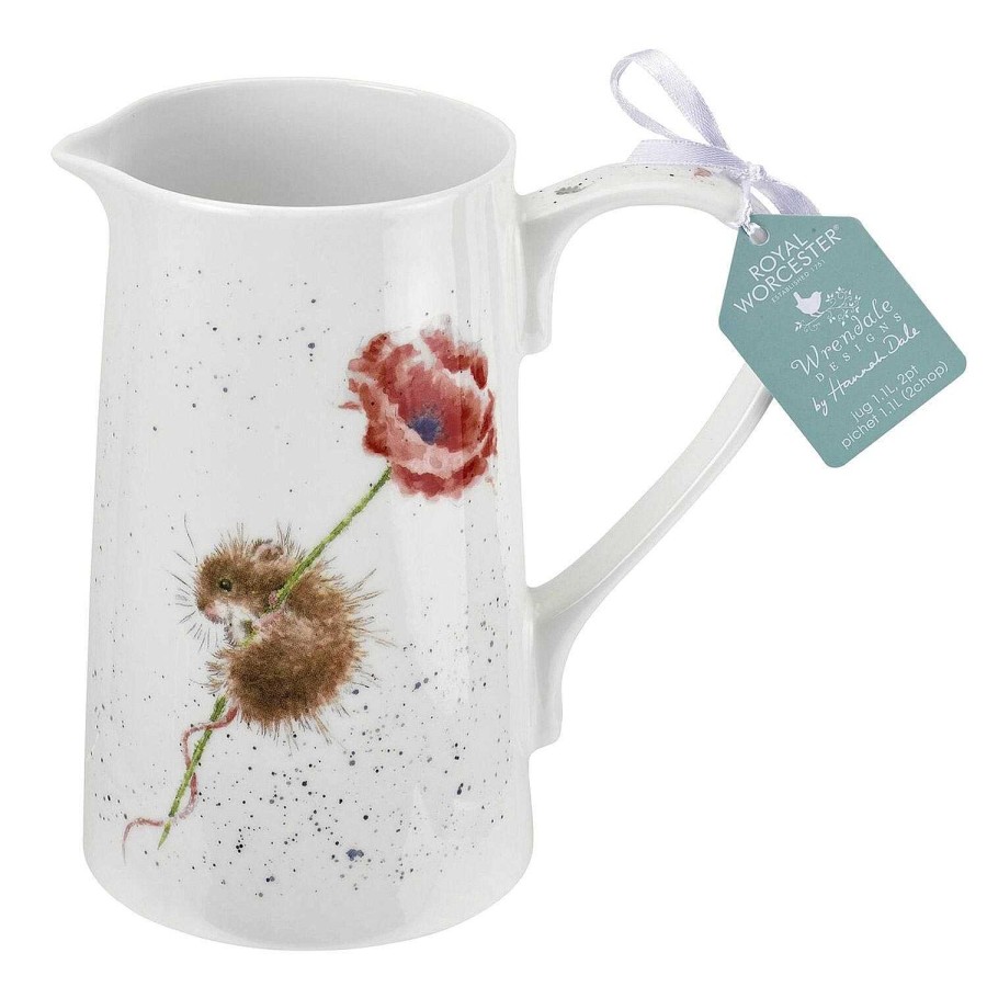 Jugs | Wrendale Wrendale Mouse Poppy 2 Pint Jug