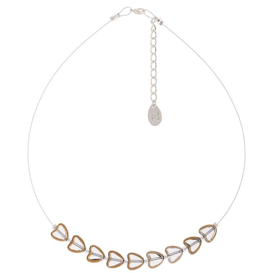 Necklaces | Carrie Elspeth Carrie Elspeth Clear Gold Edged Hearts Necklace