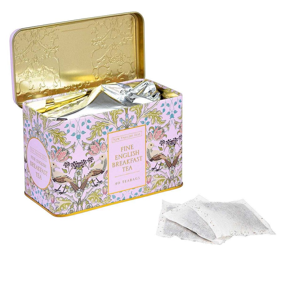 Tea | New English Teas New English Teas Song Thrush Pink Tea Caddy With 40 English Breakfast Tea Bags