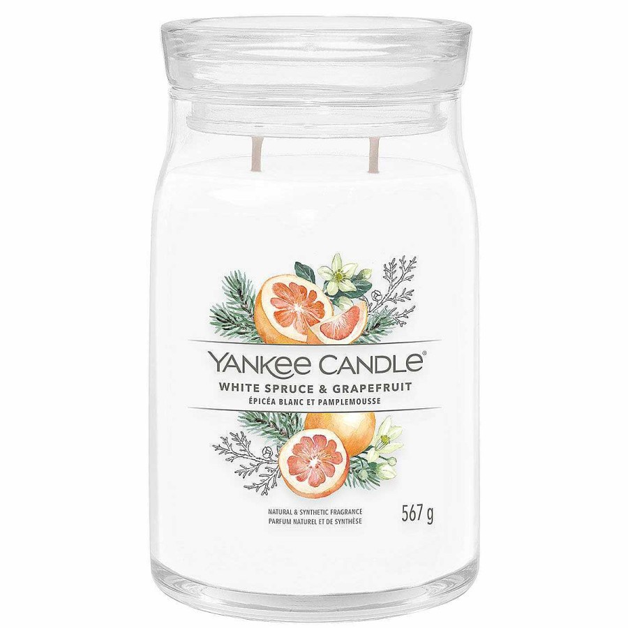 Jar Candles | Yankee Candle Yankee Candle White Spruce & Grapefruit Signature Large Jar Candle