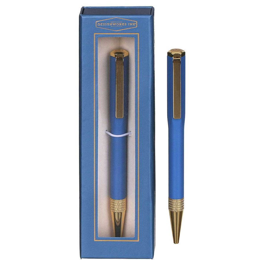 Pens & Pencils | Designworks Ink Designworks Ink Cornflower Blue & Gold Boxed Ballpoint Pen