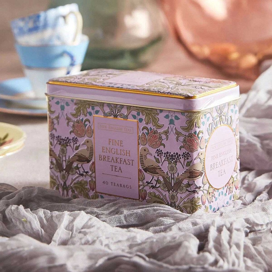 Tea | New English Teas New English Teas Song Thrush Pink Tea Caddy With 40 English Breakfast Tea Bags