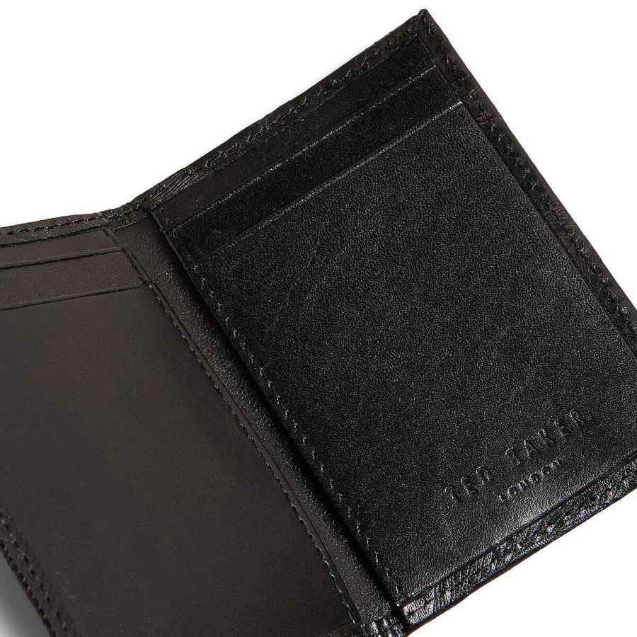 New In | Ted Baker Ted Baker Wincard Black Leather Laser Etched Card Holder