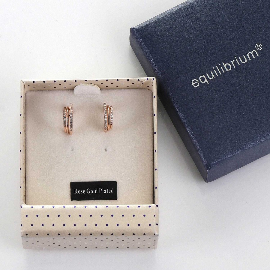 Earrings | Equilibrium Equilibrium Triple Loop Rose Gold Plated Earrings