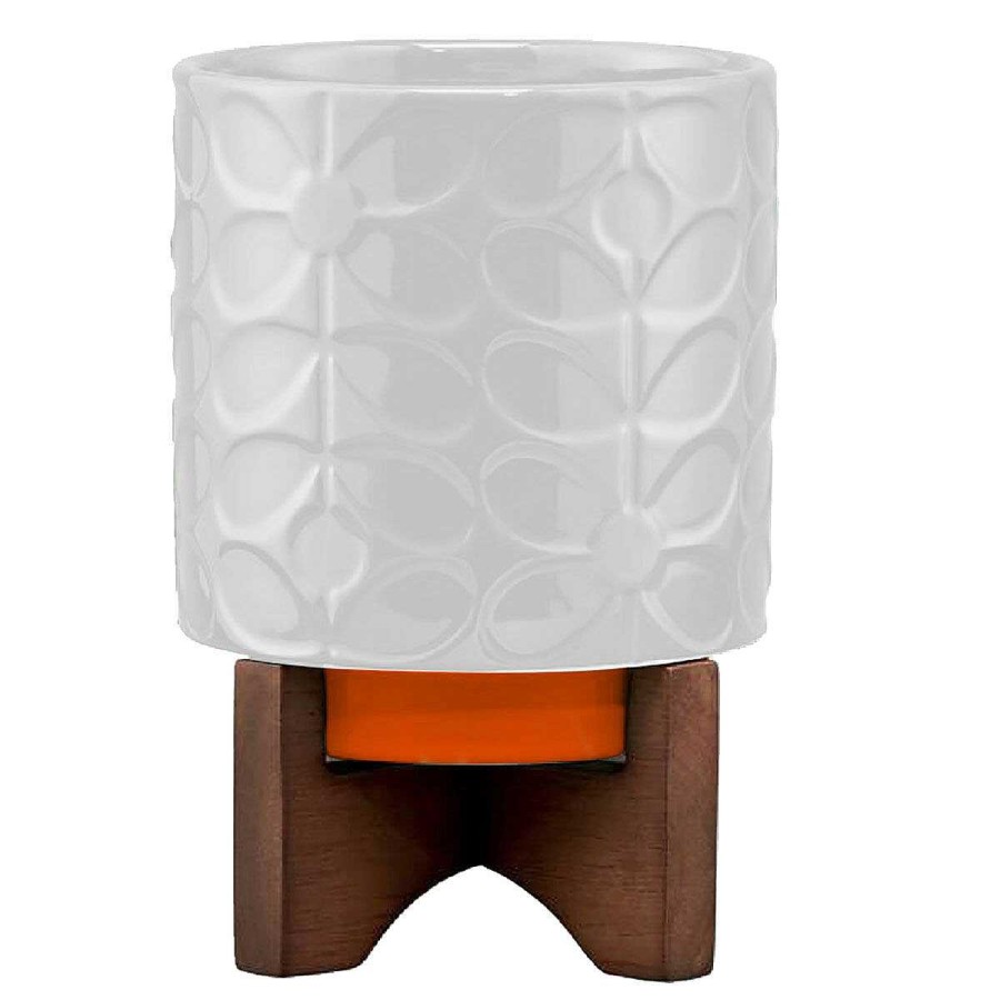 Gardening Accessories | Orla Kiely Orla Kiely Debossed Sixties Stem Cream Ceramic Plant Pot