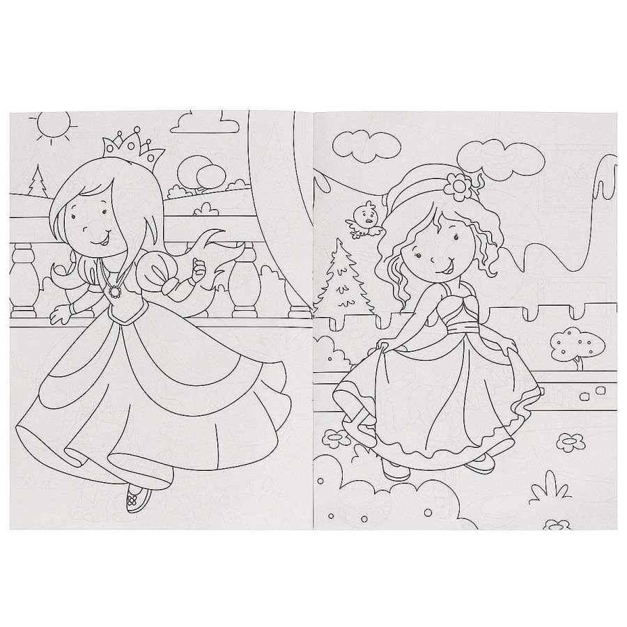 New In | Temptation Gifts Princess A4 Colouring Book Set With Twelve Pencils