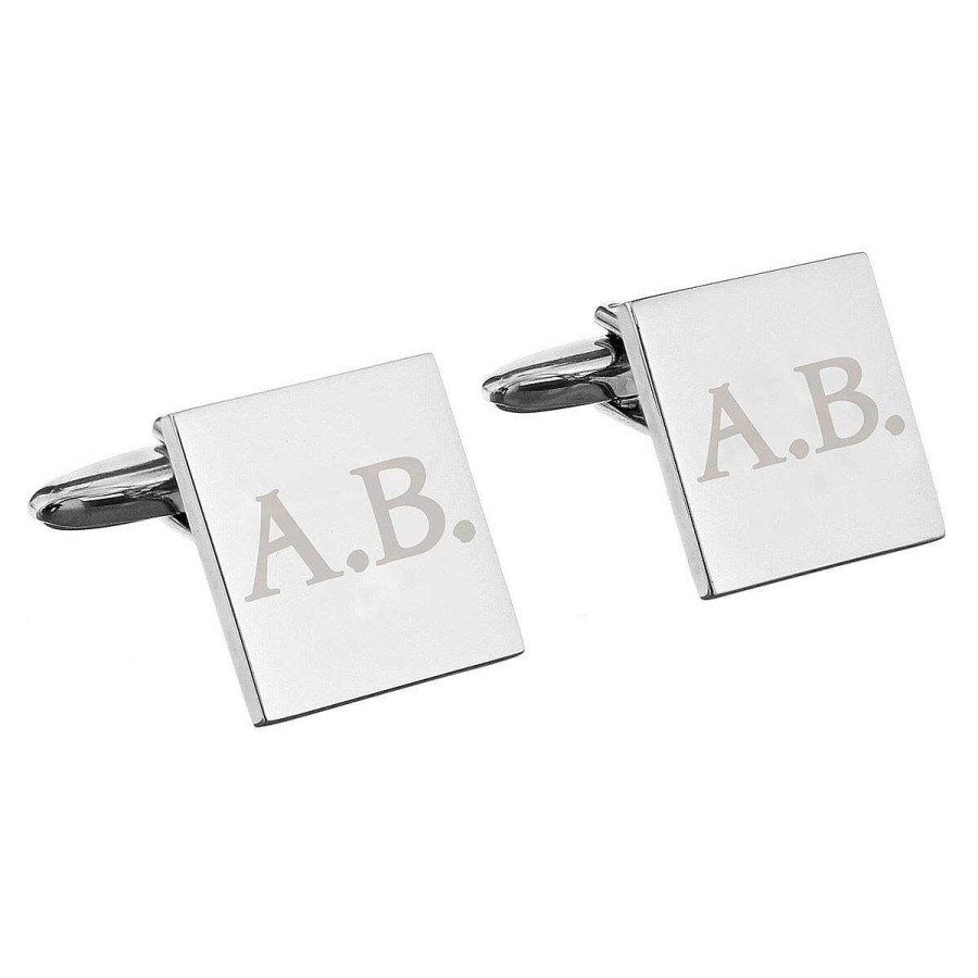 For Men | Temptation Gifts Personalised Initials Square Cufflinks