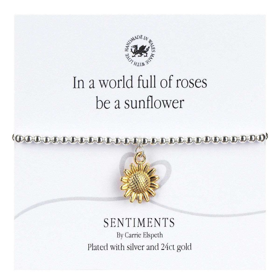 Bracelets | Carrie Elspeth Carrie Elspeth 'Be A Sunflower' Sentiment Bracelet