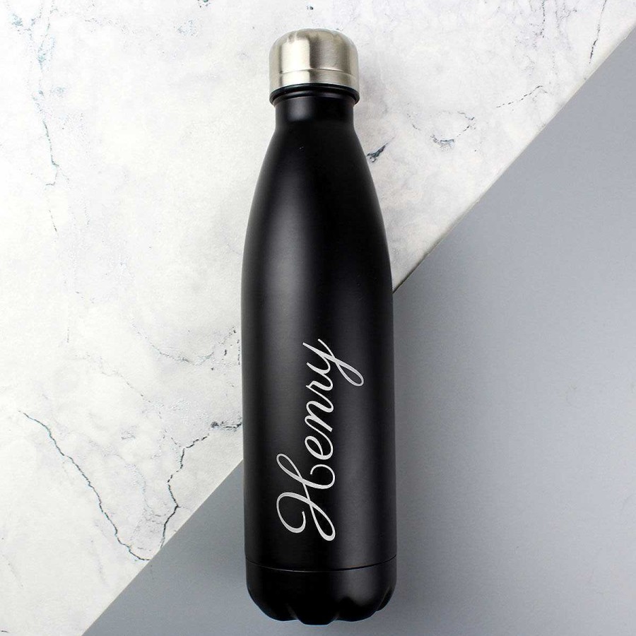 Dad | Temptation Gifts Personalised Black Metal Insulated Drinks Bottle