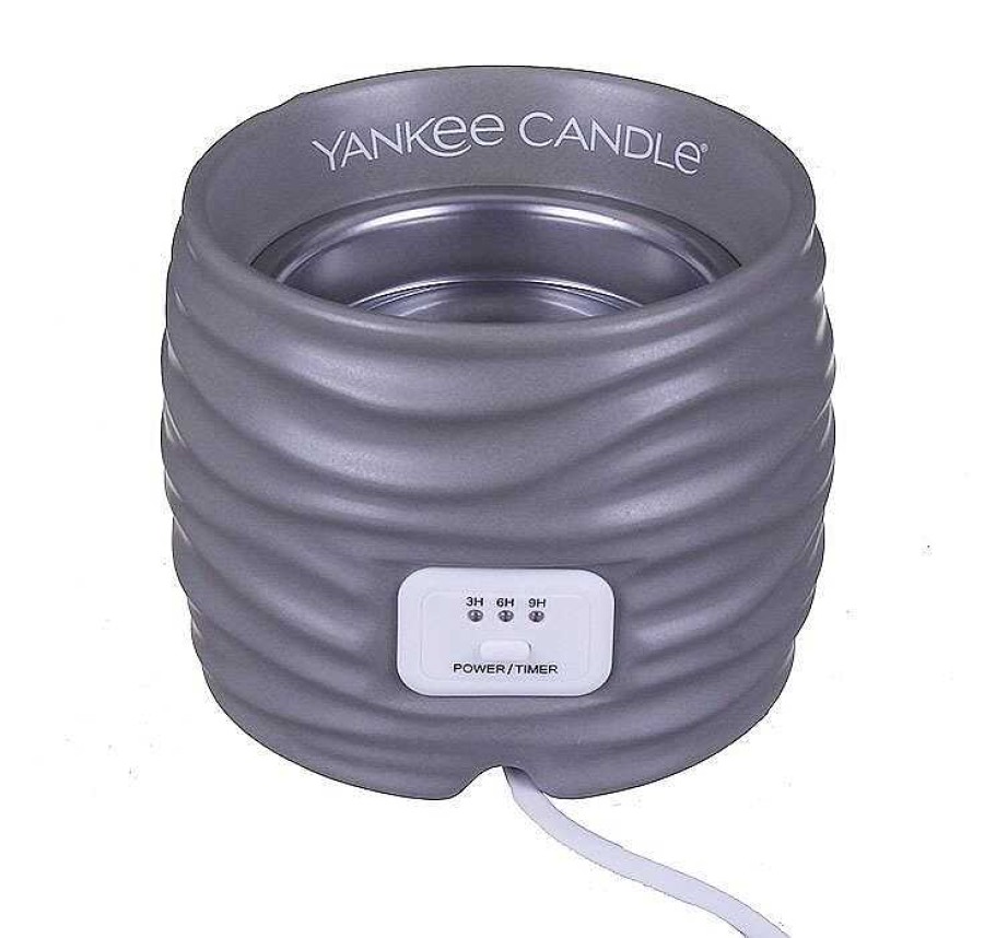 Melt Warmers | Yankee Candle Yankee Candle Noah Grey Scenterpiece Easy Meltcup Warmer - With Timer