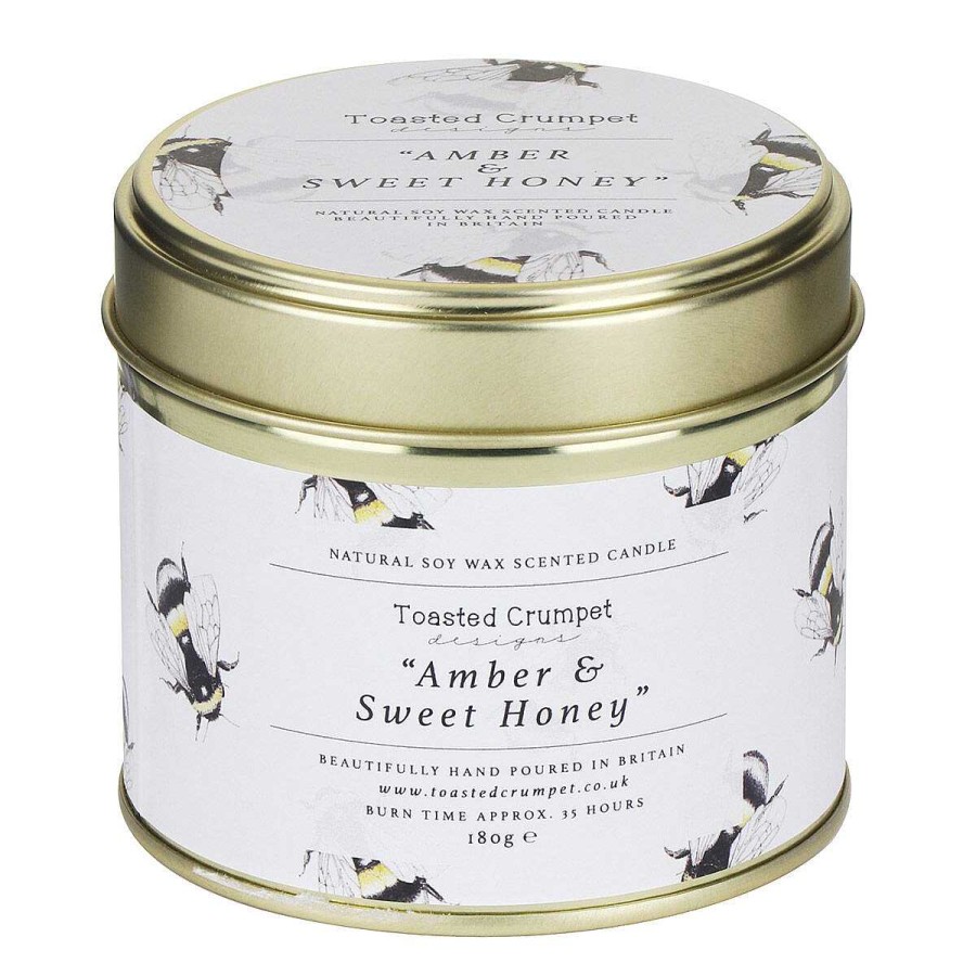 Tin Candles | Toasted Crumpet Toasted Crumpet Amber & Sweet Honey Tin Candle