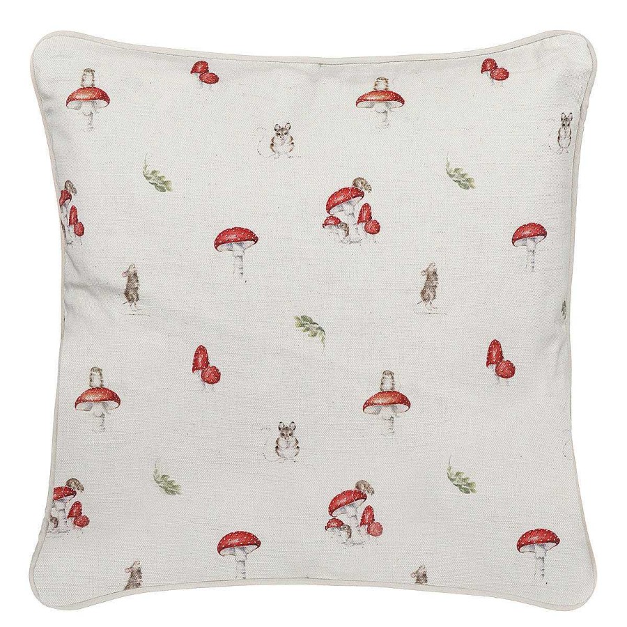 Soft Furnishings | Wrendale Wrendale 'He'S A Fun-Gi' Mouse Square Cushion