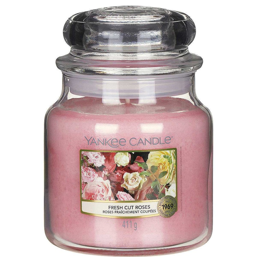 Candles & Fragrance | Yankee Candle Yankee Candle Fresh Cut Roses Medium Jar Candle