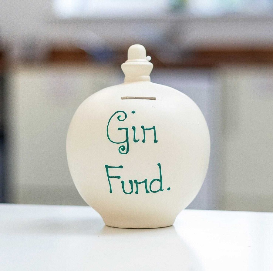 Hen Do | Temptation Temptation 'Gin Fund' Green On Cream Money Pot