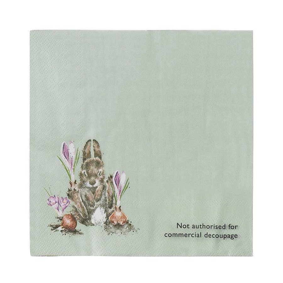 Lunch & Picnic | Wrendale Wrendale Head Clover Heels Rabbit Set Of 20 Cocktail Napkins