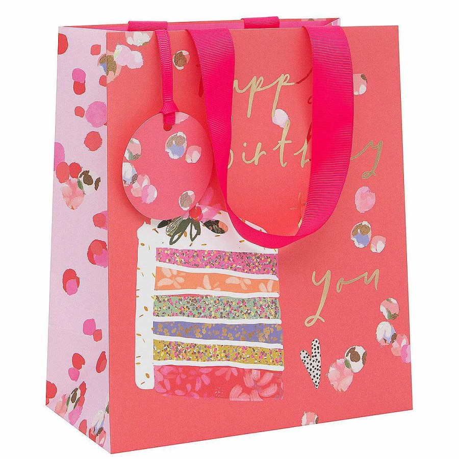 Medium Gift Bags | Glick Glick Stephanie Dyment Rainbow Cake Medium Birthday Gift Bag