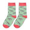 Fashion & Jewellery | Miss Sparrow Miss Sparrow Mint Zebra Girls Bamboo Socks