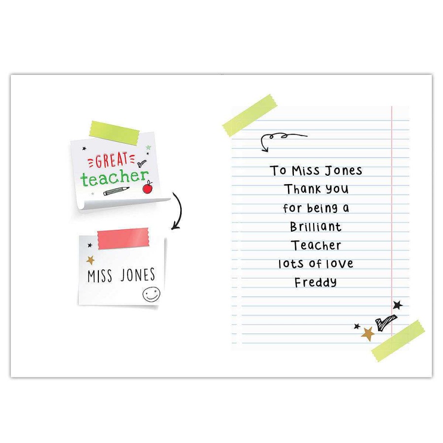 Teacher | Temptation Gifts Personalised Thank You Teacher Card