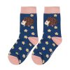 Fashion & Jewellery | Miss Sparrow Miss Sparrow Navy Hedgehogs & Daisies Girls Bamboo Socks