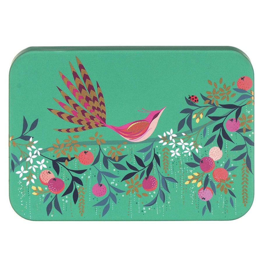 Storage Tins | Sara Miller Sara Miller Orchard Bird Green Pocket Tin