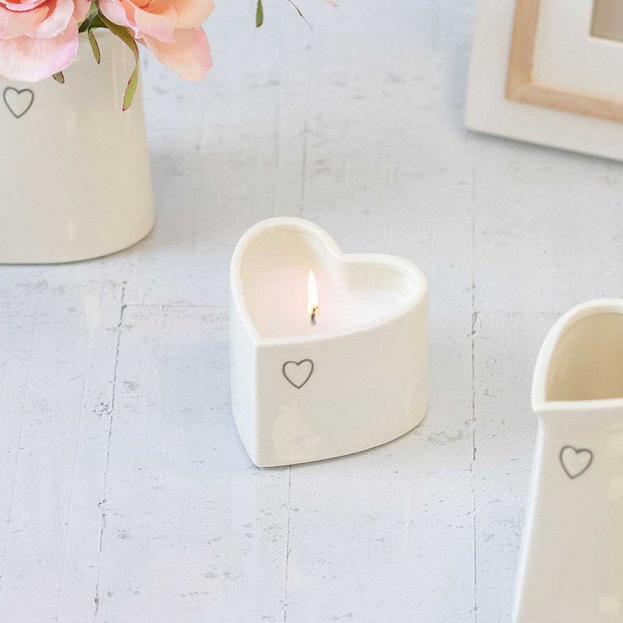 Wedding Decorations | Transomnia Transomnia Evie Heart Shaped Candle In Pot