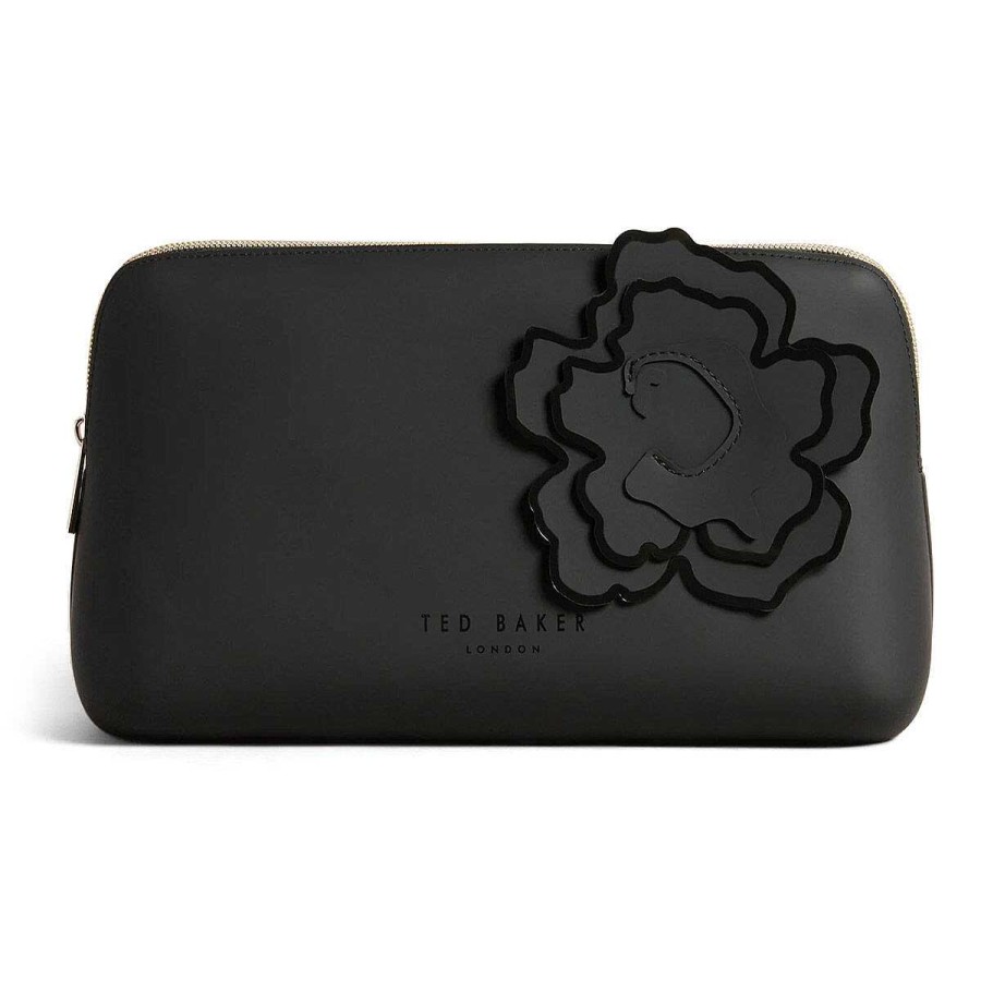 Wash Bags | Ted Baker Ted Baker Jelika Magnolia Black Silicone Washbag