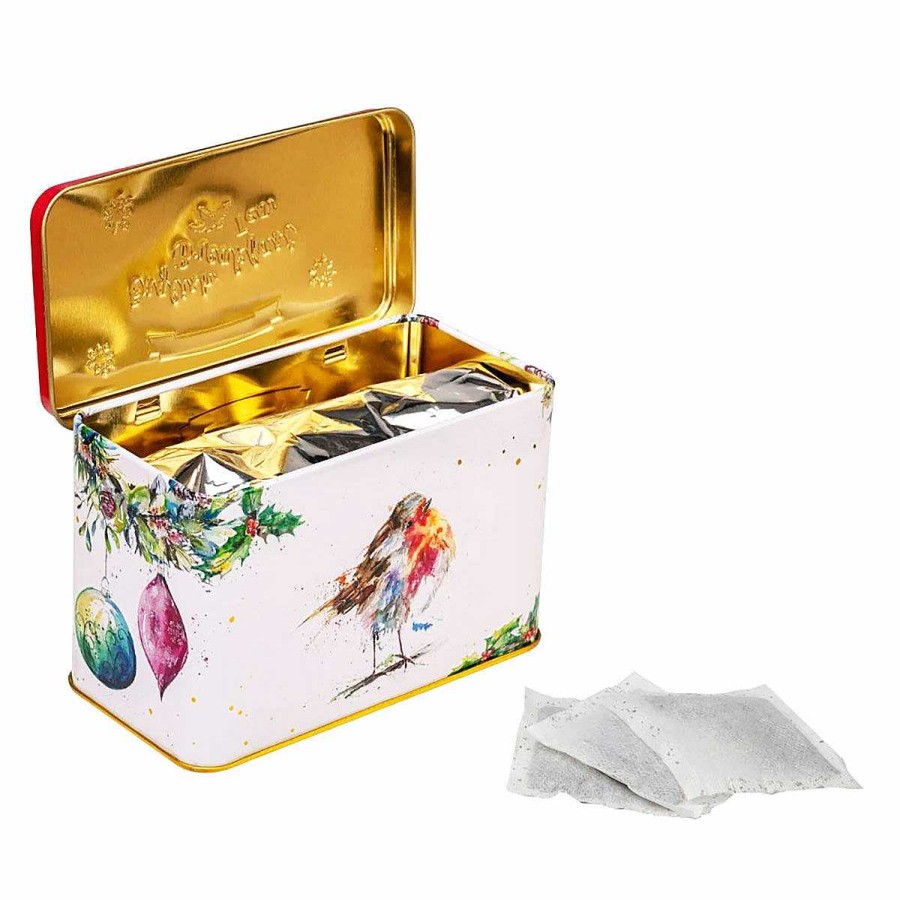 Tea | New English Teas New English Teas Winter Robins Tea Tin With 40 English Breakfast Tea Bags