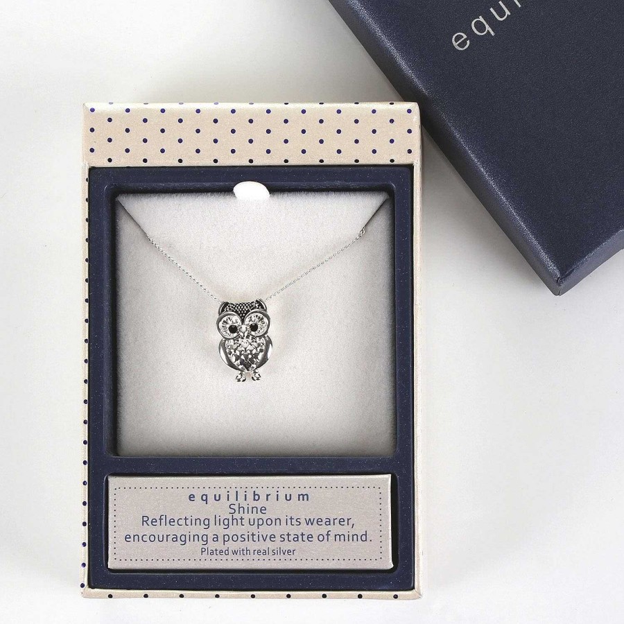 Keepsake Gifts | Equilibrium Equilibrium Owl Silver Plated Boxed Necklace