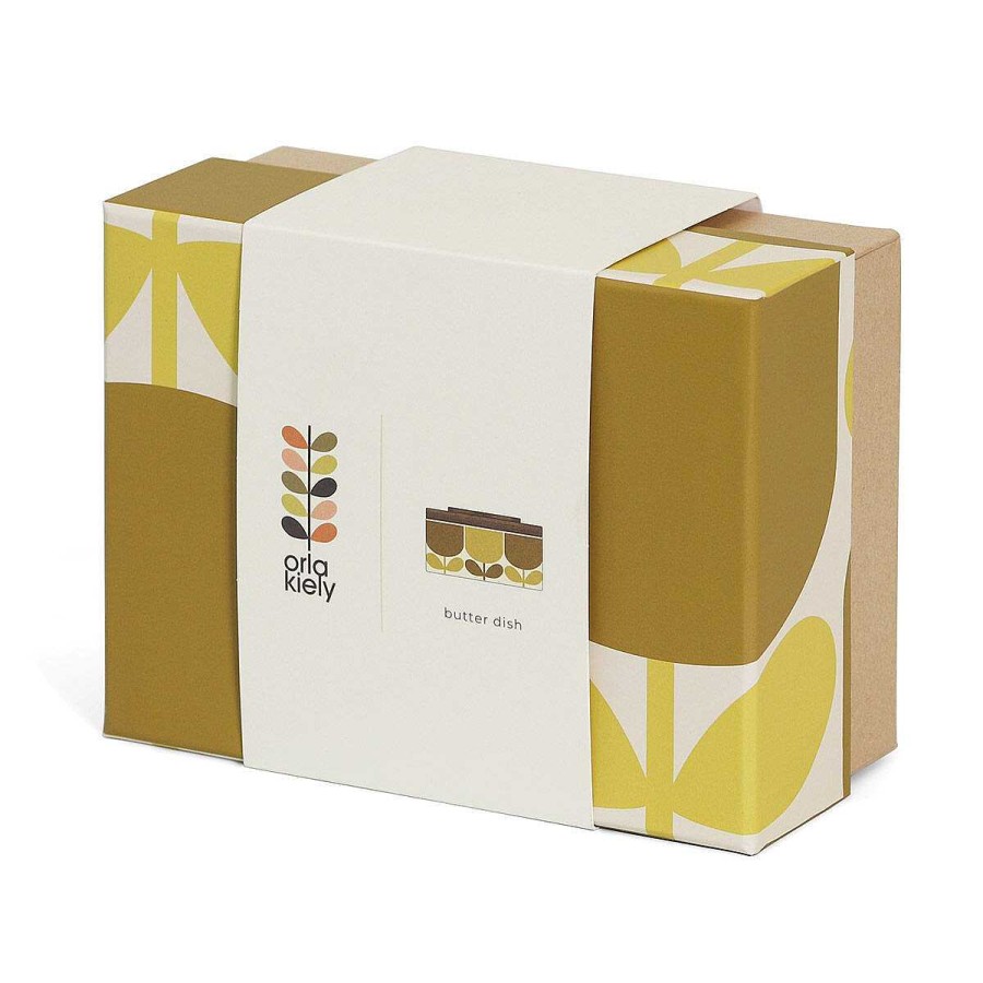 Other Kitchenware | Orla Kiely Orla Kiely Block Flower Ochre Butter Dish