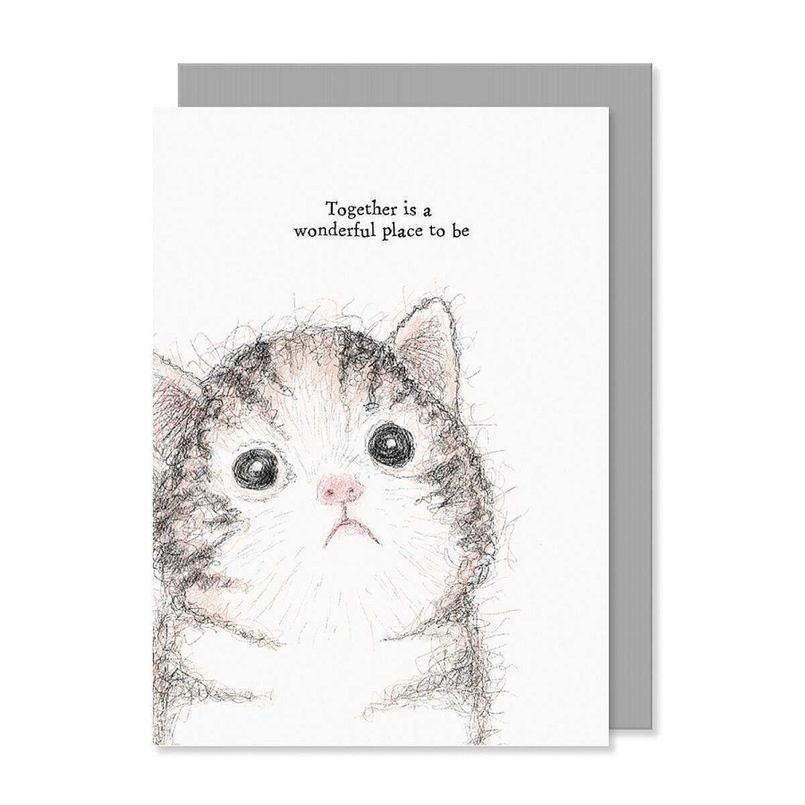 Romantic Cards | East of India East Of India 'Together Is A Wonderful Place To Be' Cat Card