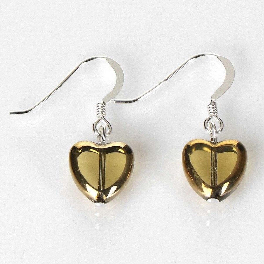 Earrings | Carrie Elspeth Carrie Elspeth Topaz Gold Edged Hearts Earrings