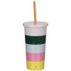 Travel Mugs | Kate Spade New York Kate Spade New York Stripe Tumbler With Straw