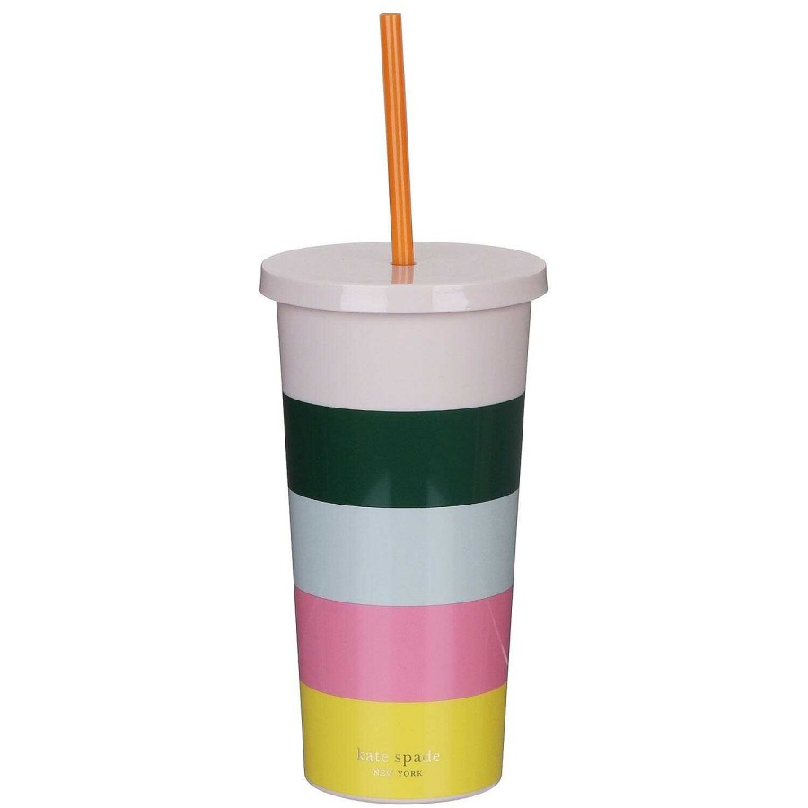 Travel Mugs | Kate Spade New York Kate Spade New York Stripe Tumbler With Straw