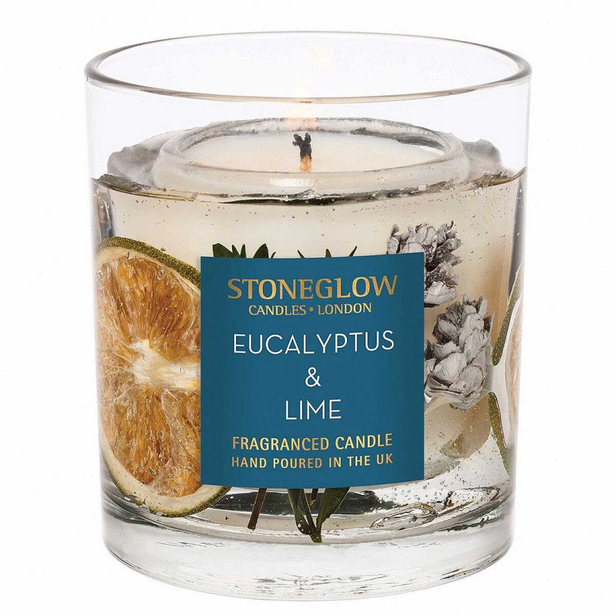 Glass Candles | Stoneglow Stoneglow Seasonal Collection - Eucalyptus & Lime Gel Vase Candle