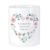 Personalised Gifts | Temptation Gifts Personalised 'Free Text' Floral Heart Ceramic Storage Pot