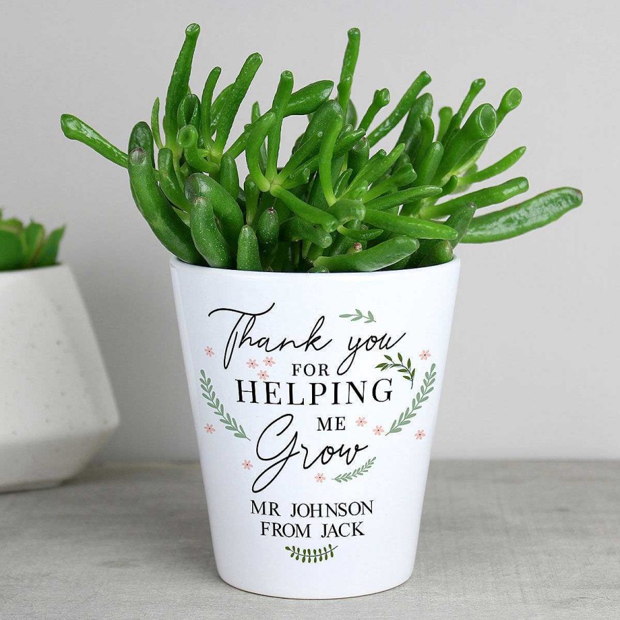 Personalised Gifts | Temptation Gifts Personalised Thank You For Helping Me Grow Plant Pot