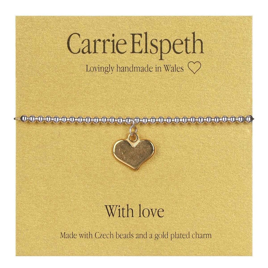 Bracelets | Carrie Elspeth Carrie Elspeth Heart With Love Sentiment Bracelet