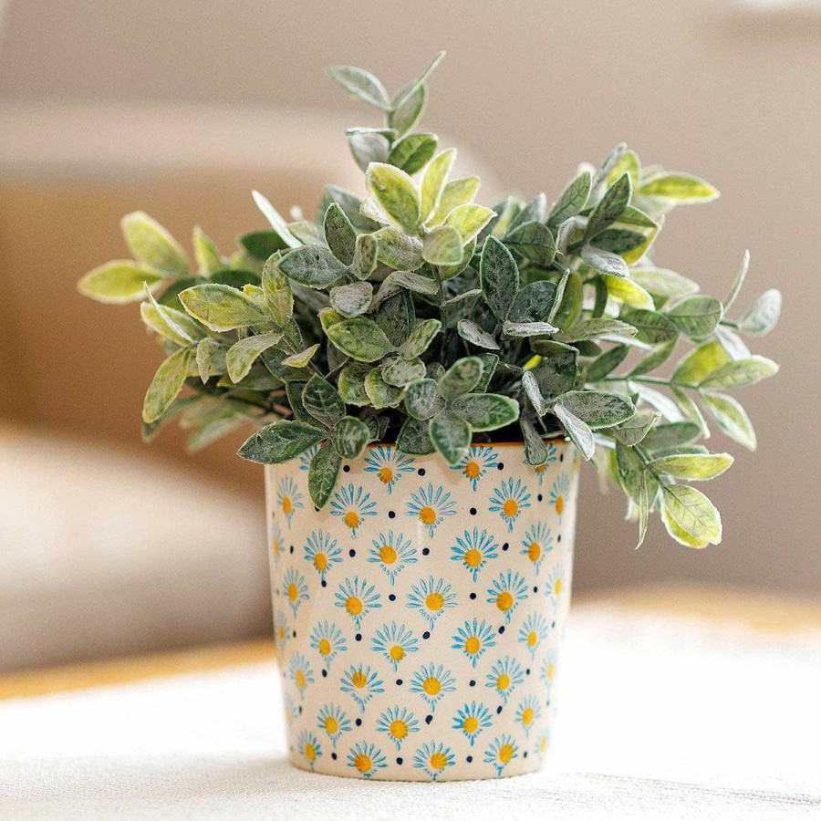 Planters | Langs Langs Yellow Floral Plant Pot