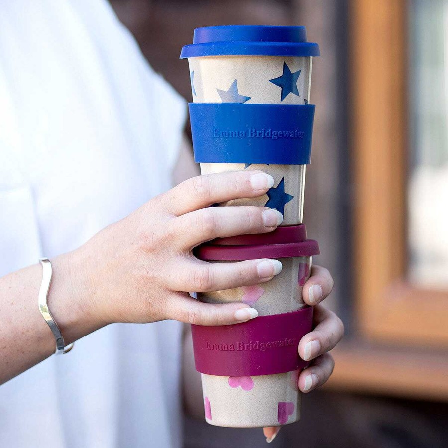 Travel Mugs | Emma Bridgewater Emma Bridgewater Sky Blue Stars Rice Husk Travel Cup