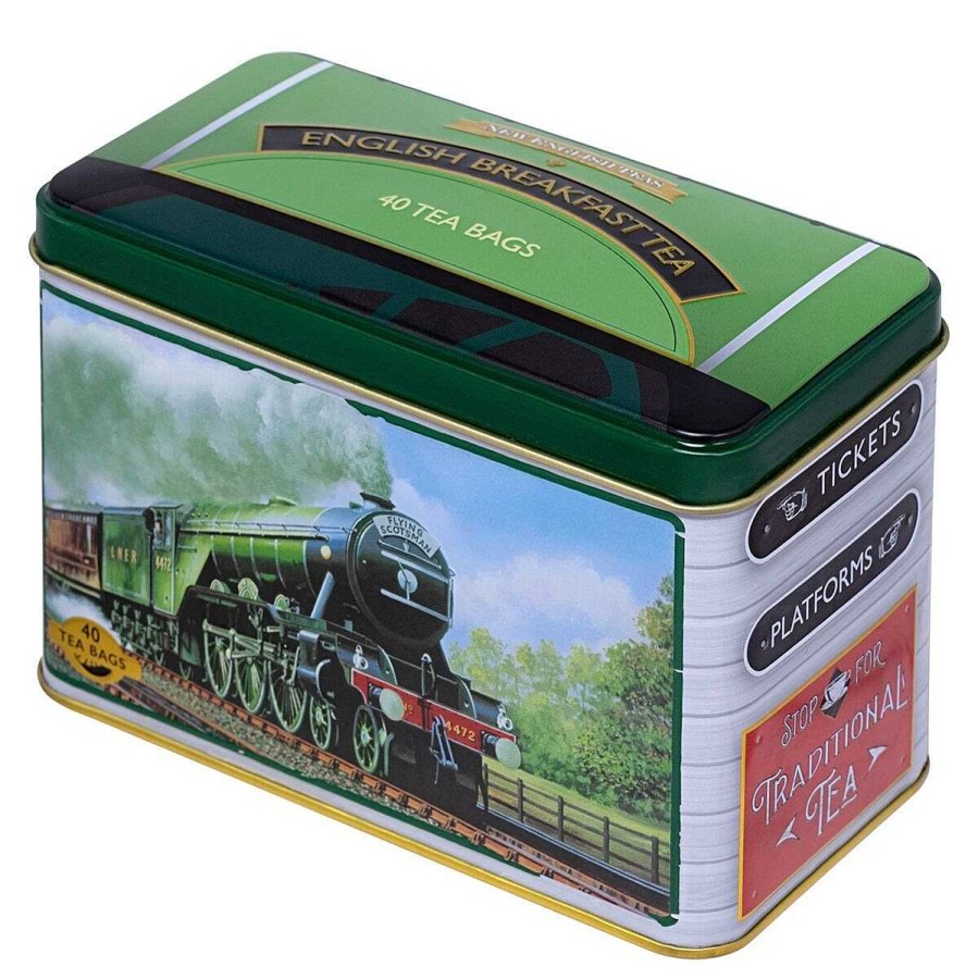 Tea | New English Teas New English Teas Flying Scotsman Tea Tin With 40 English Breakfast Tea Bags