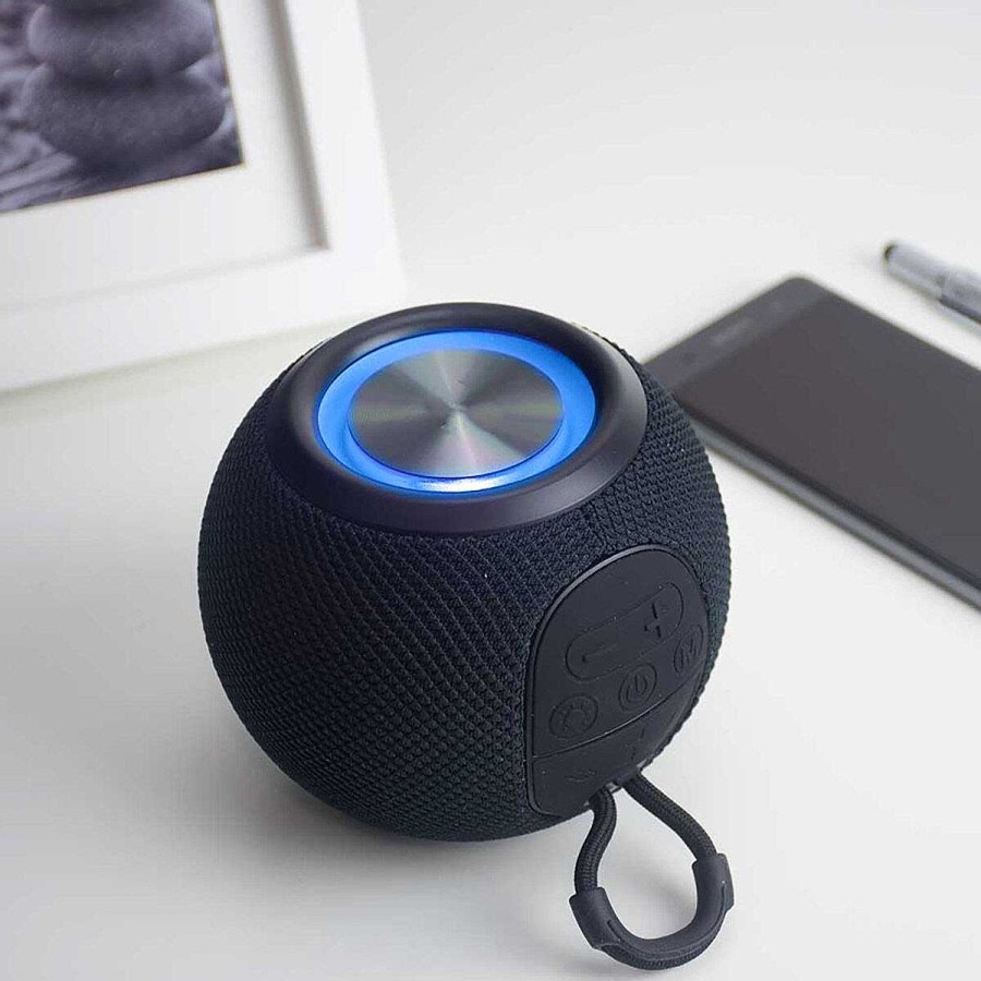 Office | The Source The Source Red5 Wireless Black Colour-Changing Orb Speaker