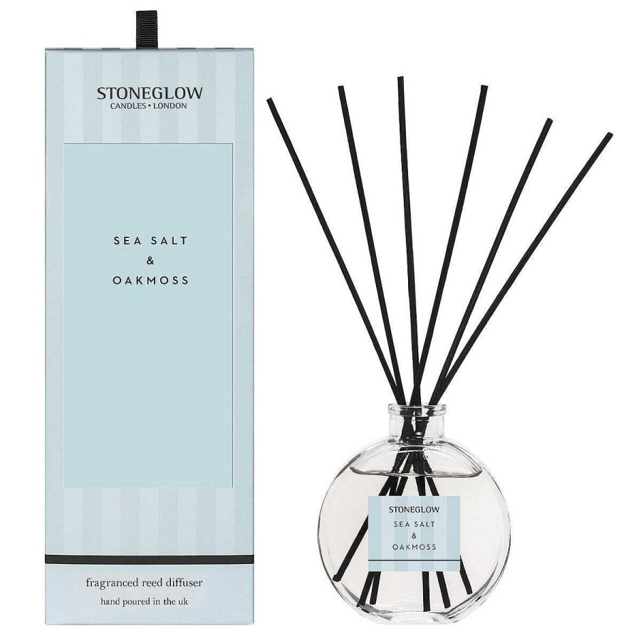 Reed Diffusers | Stoneglow Stoneglow Modern Classics Sea Salt & Oakmoss Reed Diffuser