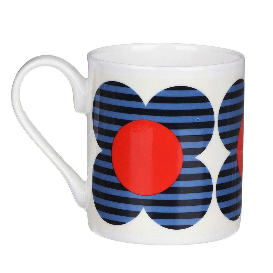 Girlfriend | Orla Kiely Orla Kiely Blue Striped Flower Standard Mug