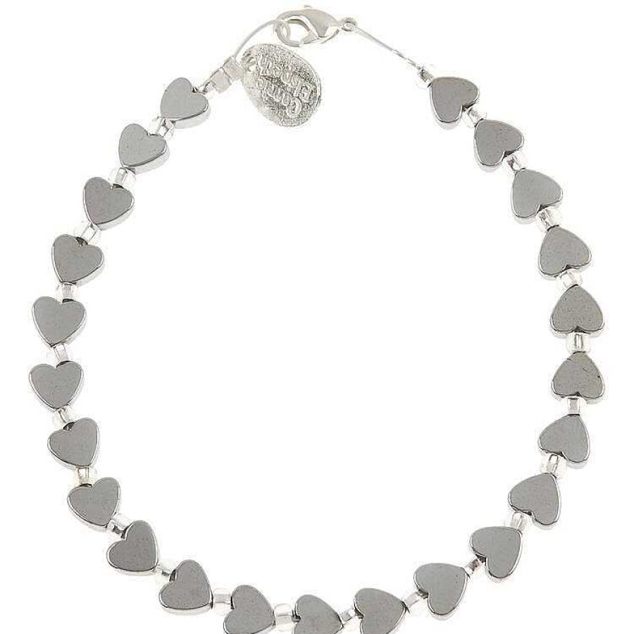 Bridal Jewellery | Carrie Elspeth Carrie Elspeth Mini Hematite Heart Bracelet