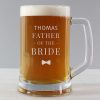 Glassware | Temptation Gifts Personalised Father Of The Bride Pint Stern Tankard