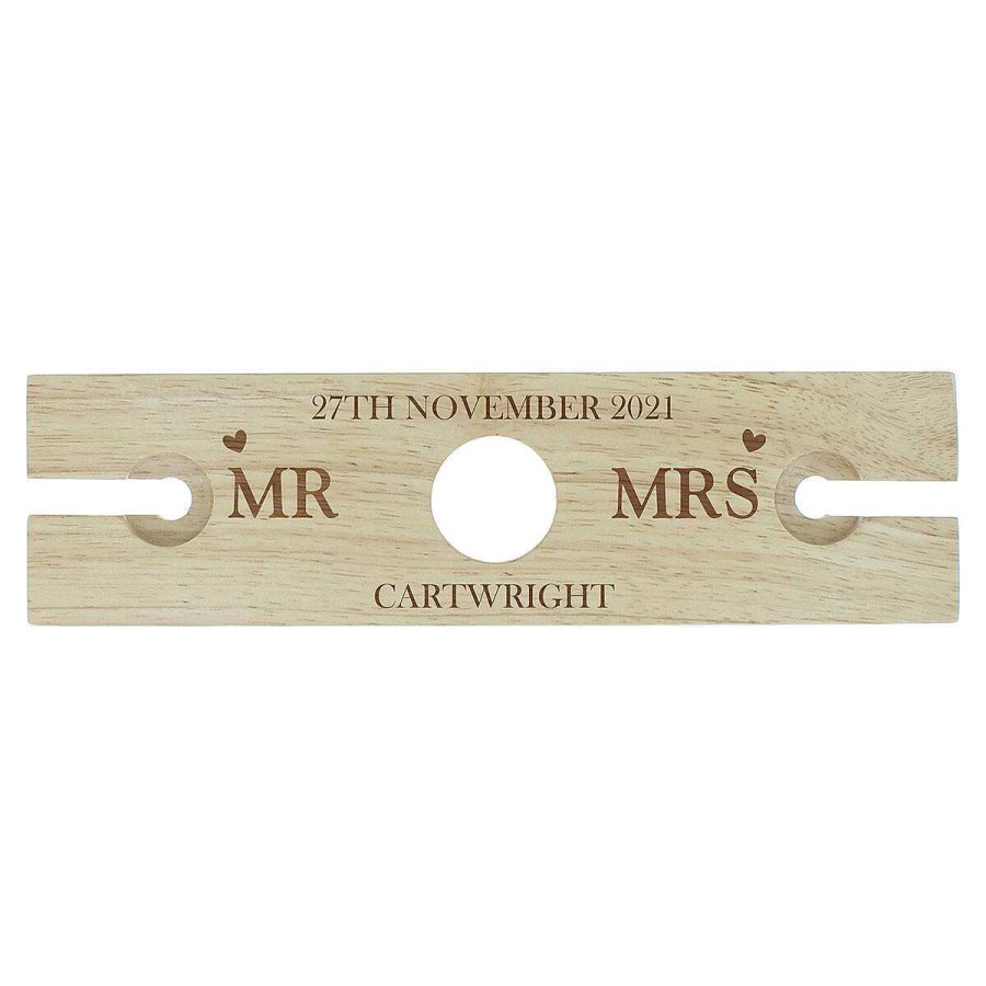 Wife | Temptation Gifts Personalised Married Couple Wine Glass & Bottle Butler